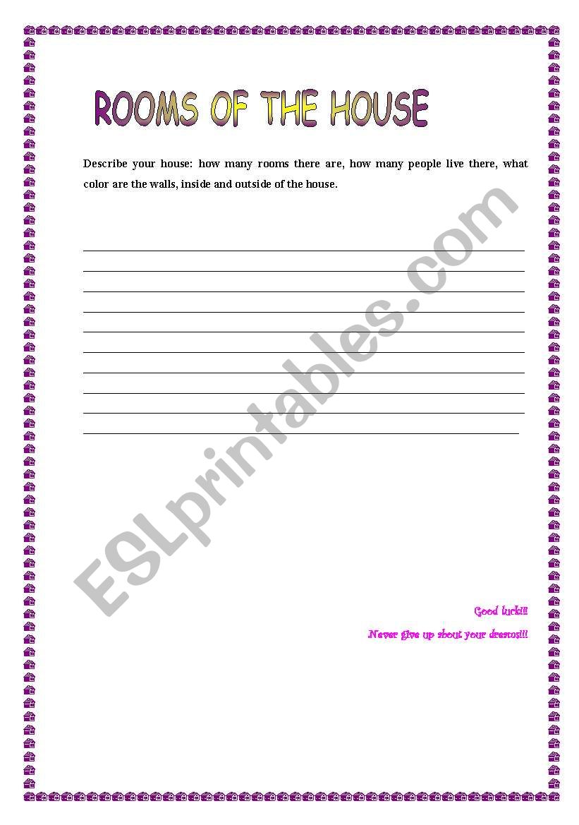 Rooms of the house worksheet