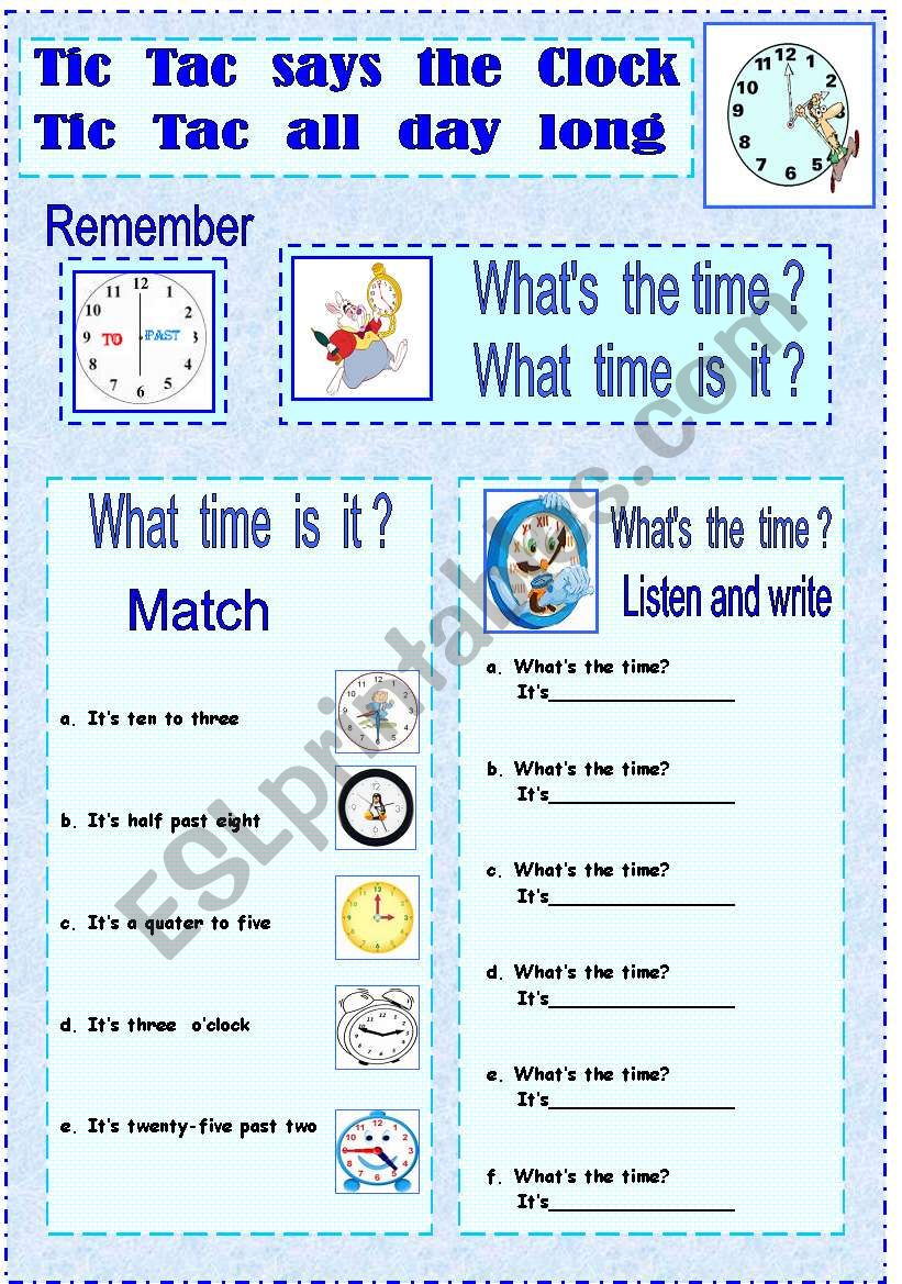 The Time worksheet