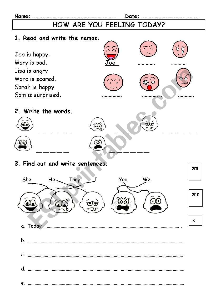 FEELINGS worksheet