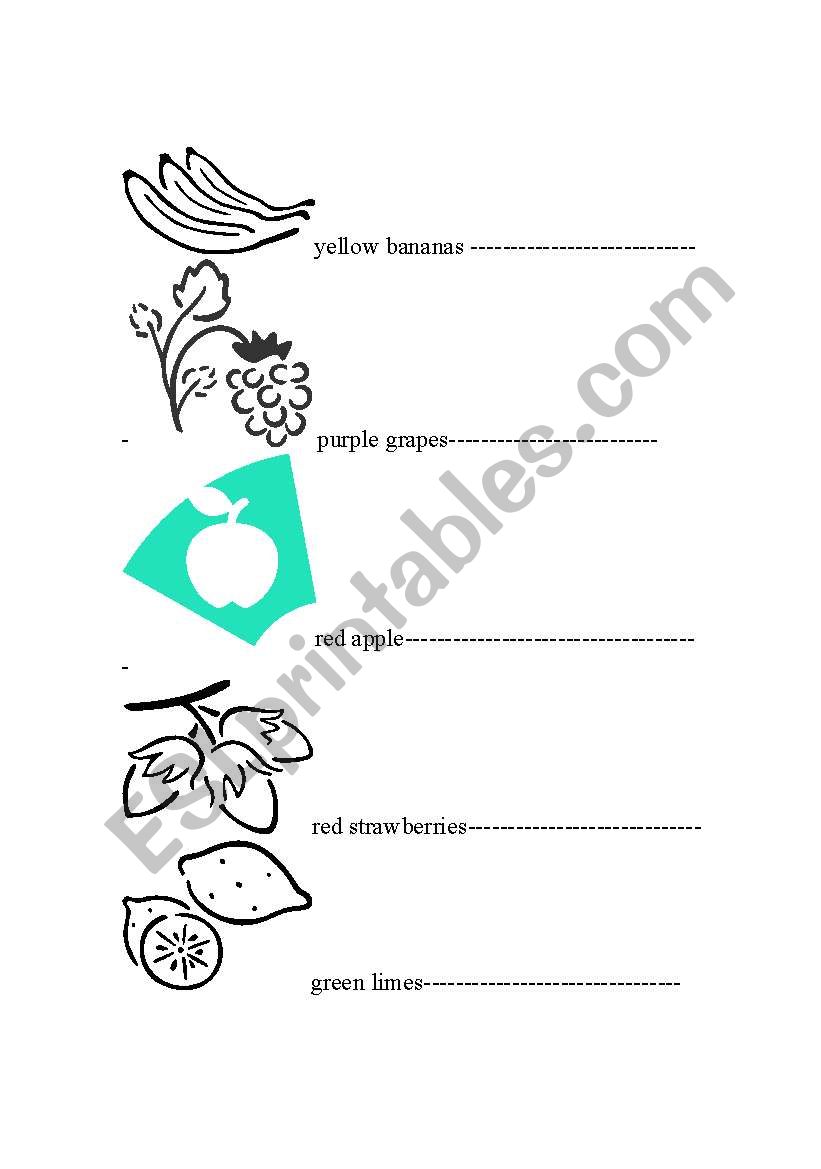 colour the fruit worksheet