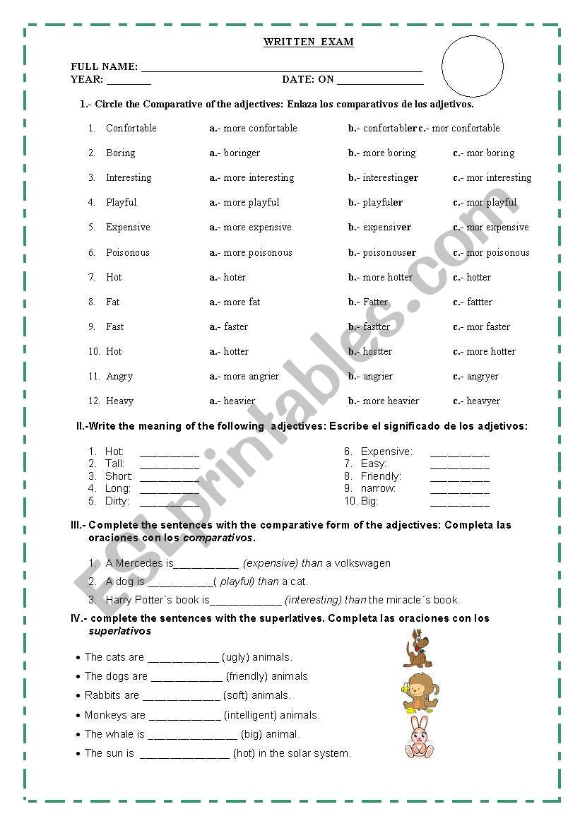 THE COMPARATIVE AND SUPERLATIVES