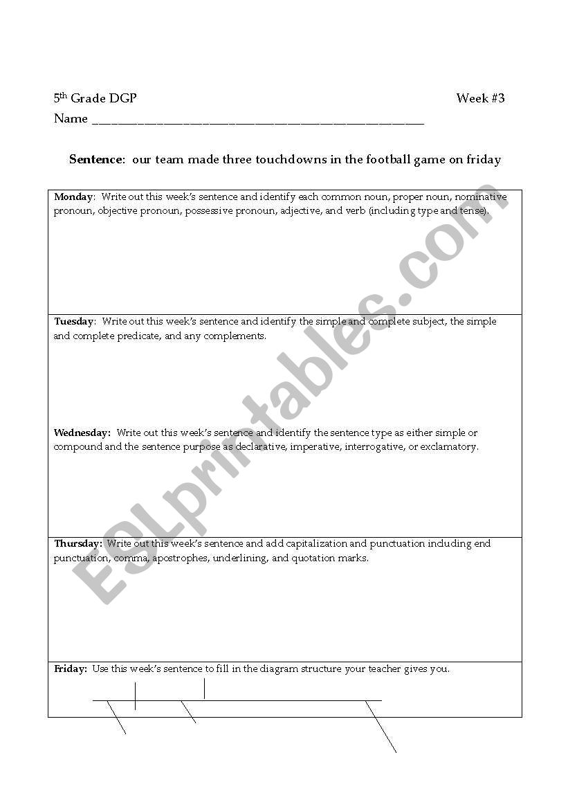 Daily Grammer worksheet