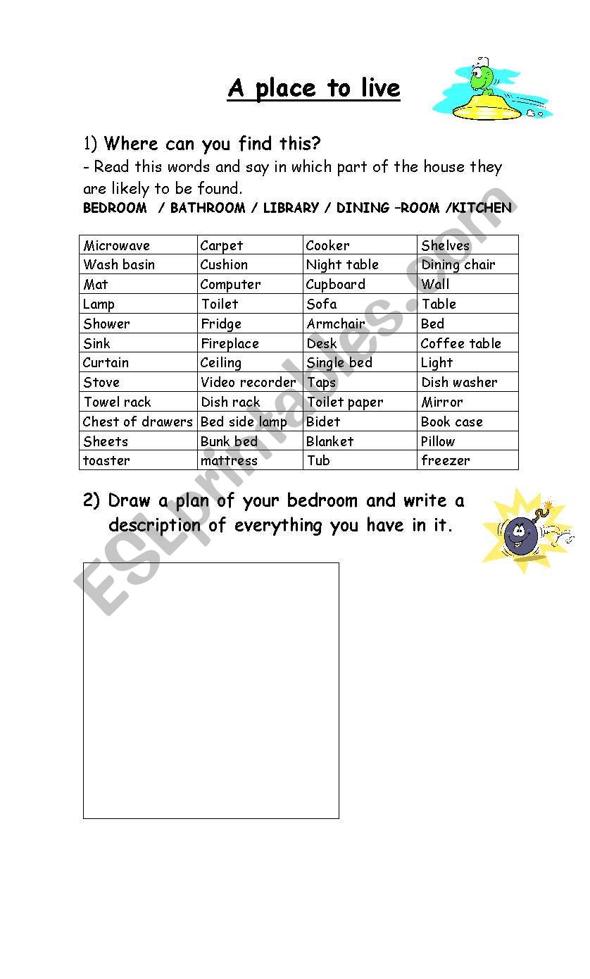 the house worksheet