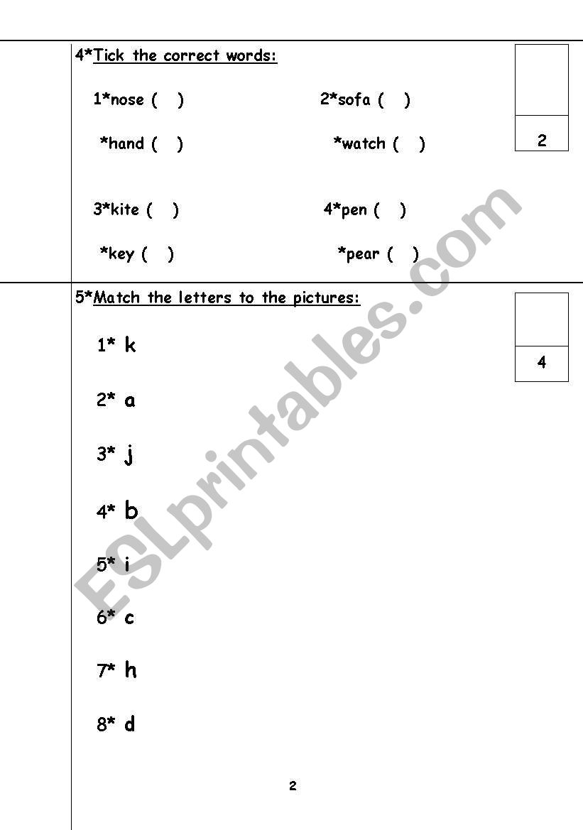 Activity worksheet