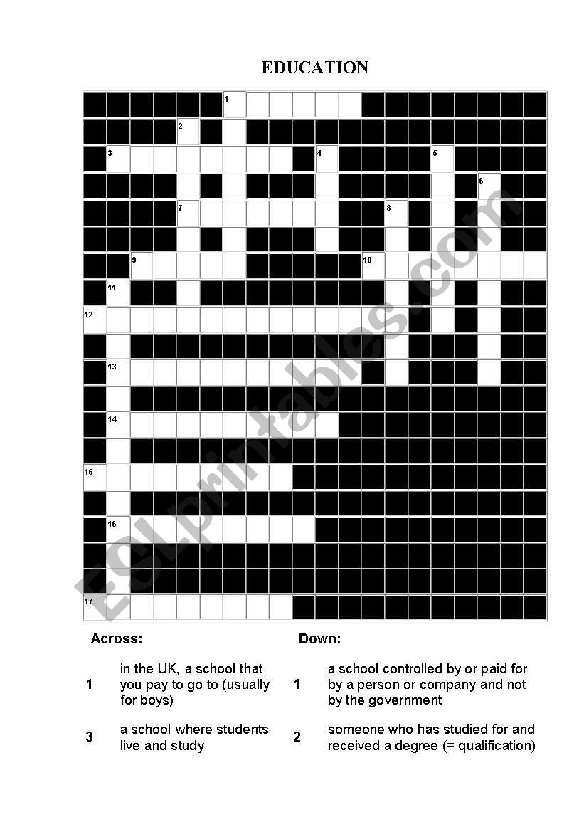 Education worksheet