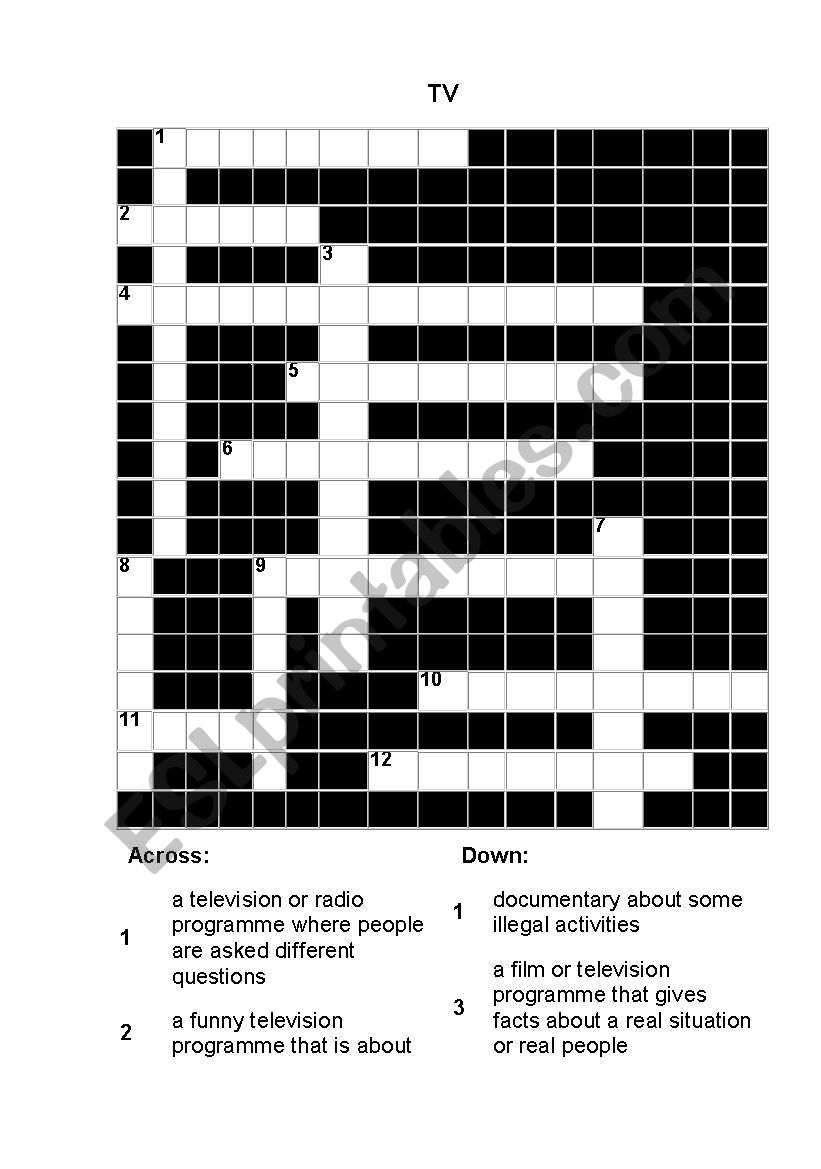 television worksheet