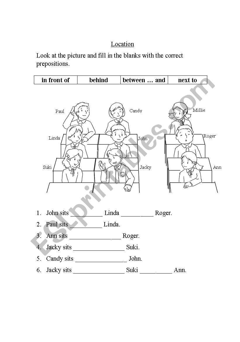 Preposition_Sitting_Plan worksheet