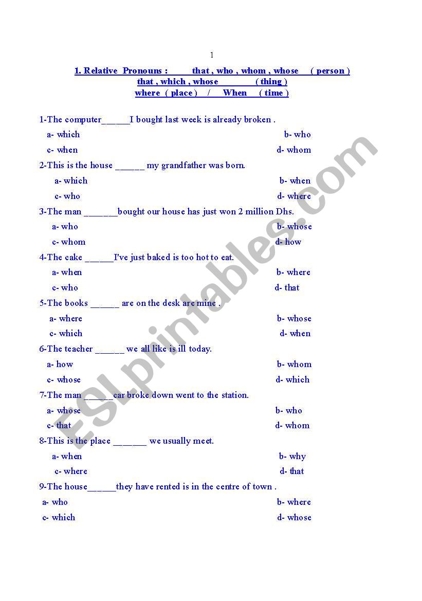 relative pronouns and prepositions