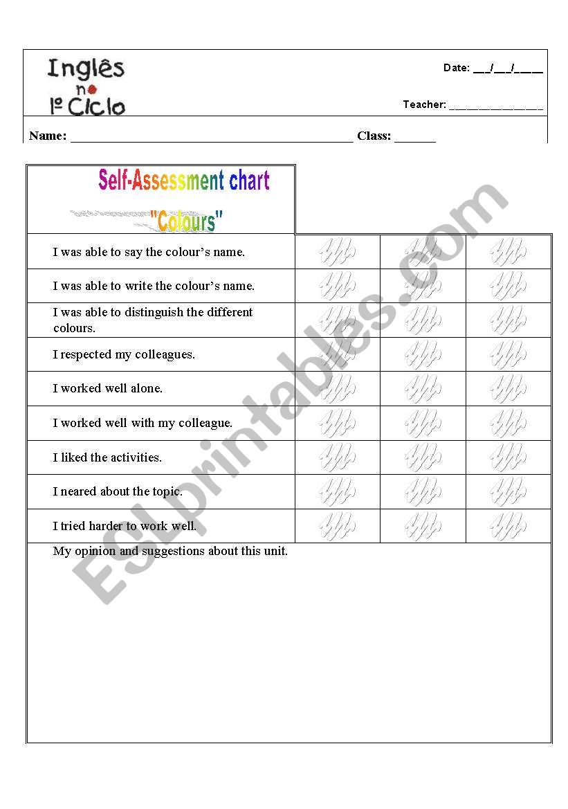 Self -Assessment Chart - colours