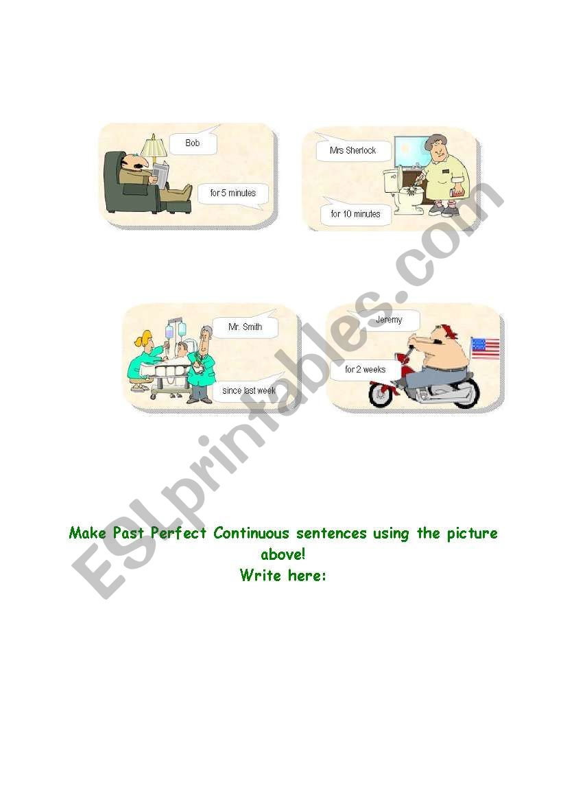 Past Perfect Continues worksheet