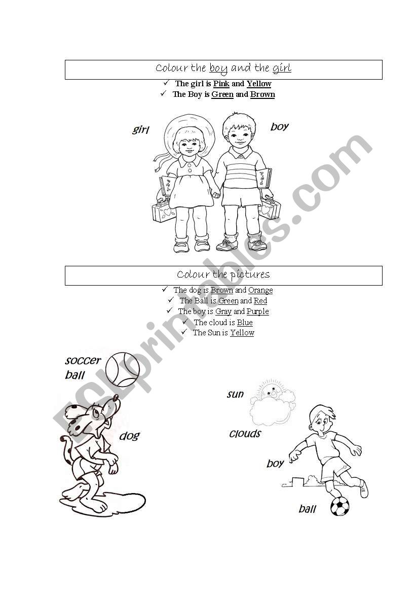 colour and practice writing worksheet