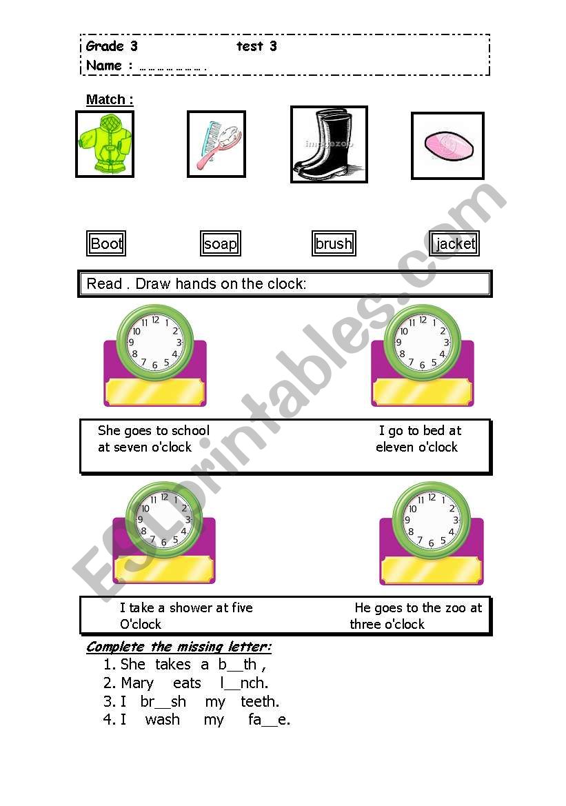 My day worksheet