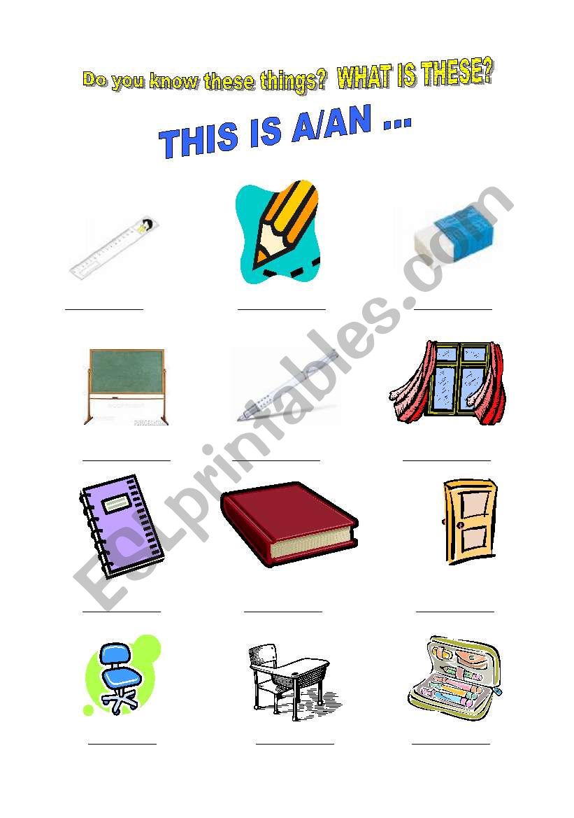 classroom materials worksheet