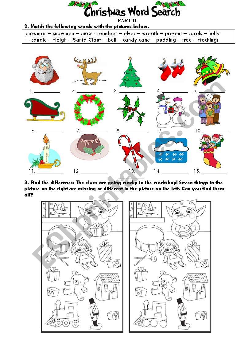 Christmas Word Search 2 worksheet