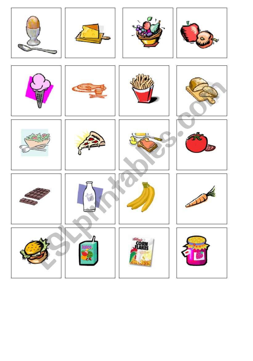 food - memo worksheet