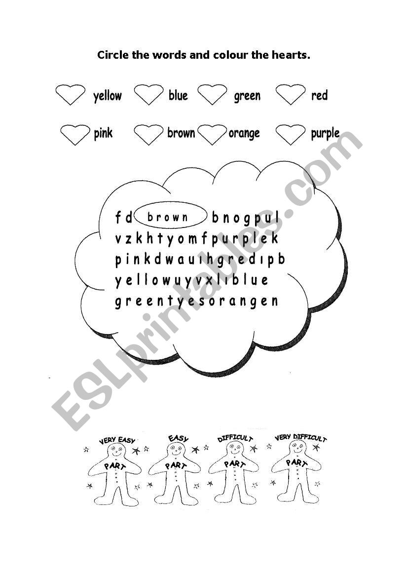Colours worksheet