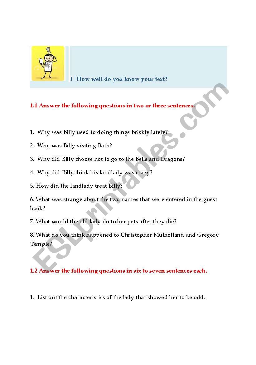 landlady exercise worksheet