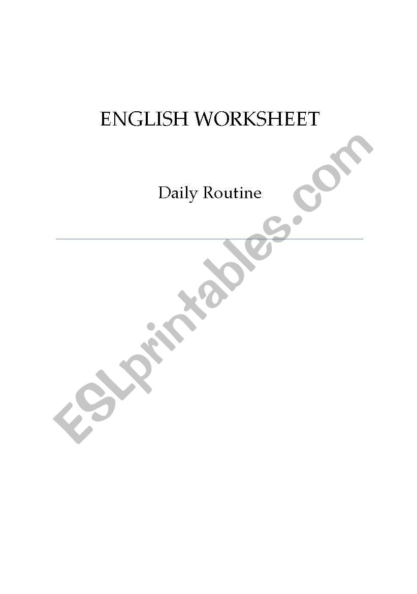 Daily Routine Worksheet worksheet