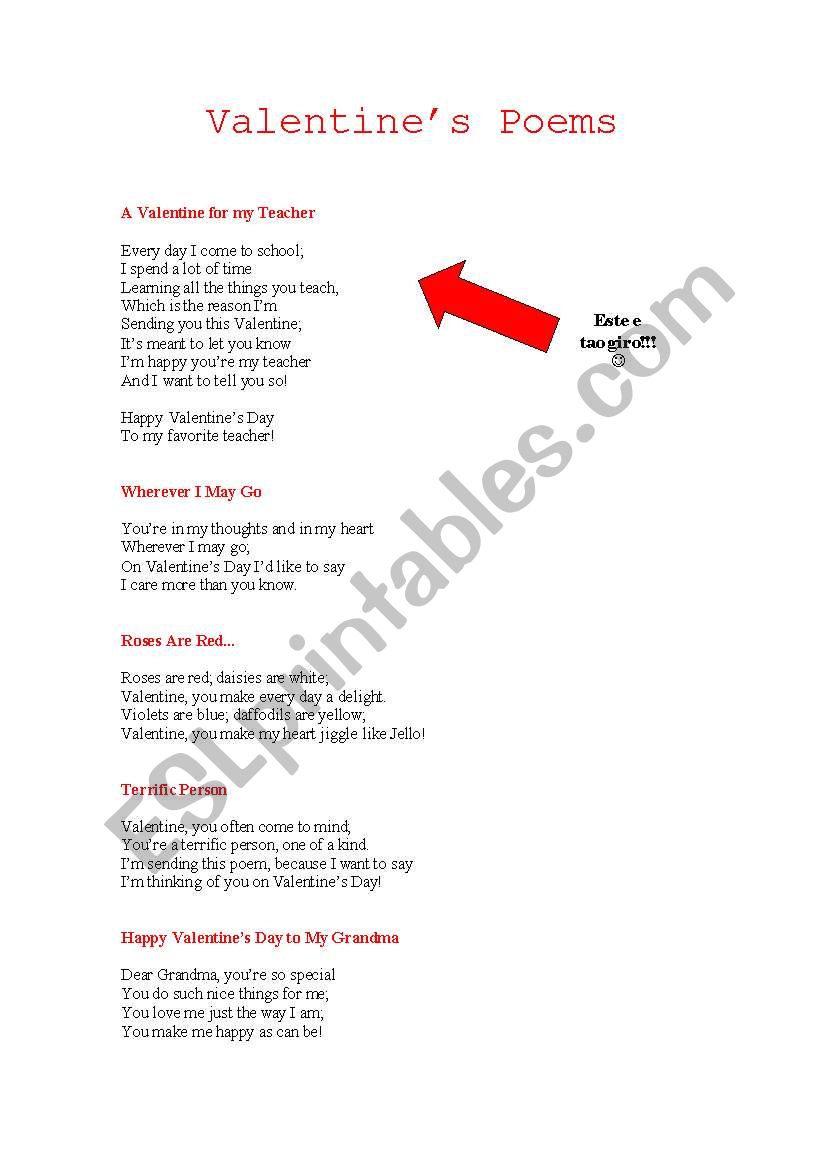 poems worksheet