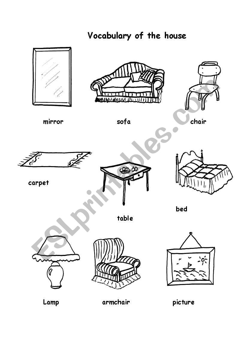 furniture  worksheet