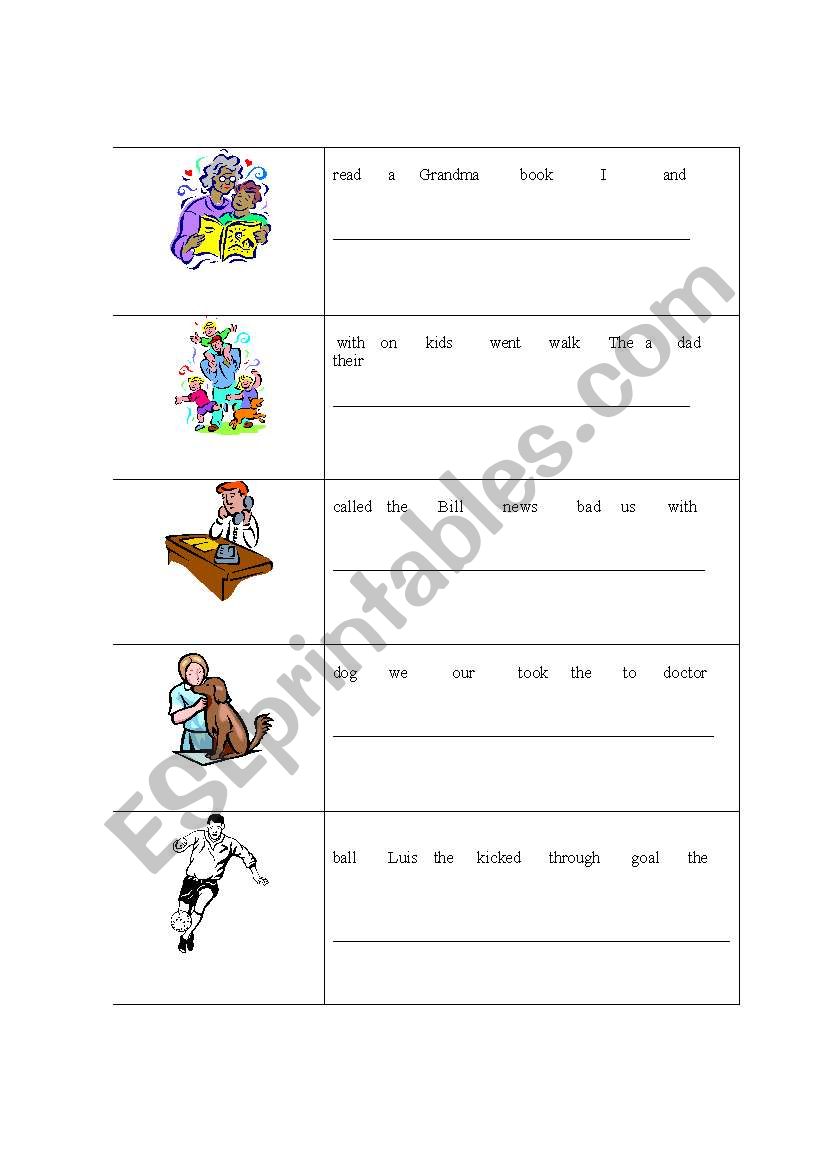 Sentence Structure worksheet