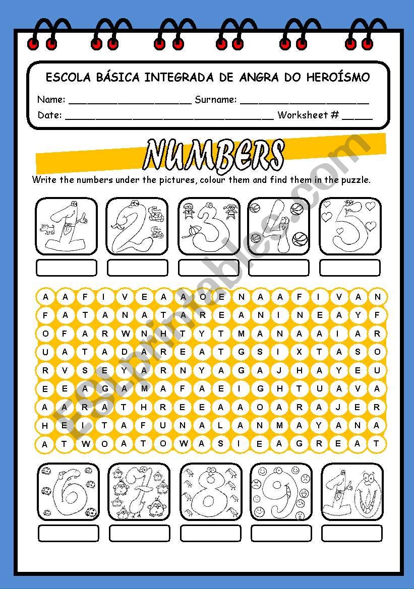 NUMBERS EXERCISES worksheet