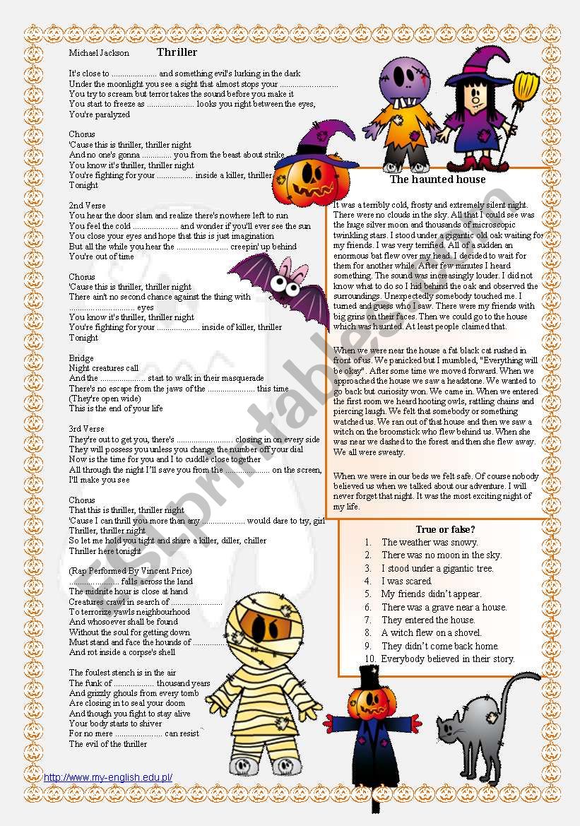 HALLOWEEN - reading and listening comprehension