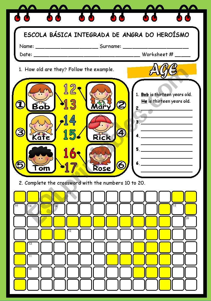 HOW OLD...? worksheet