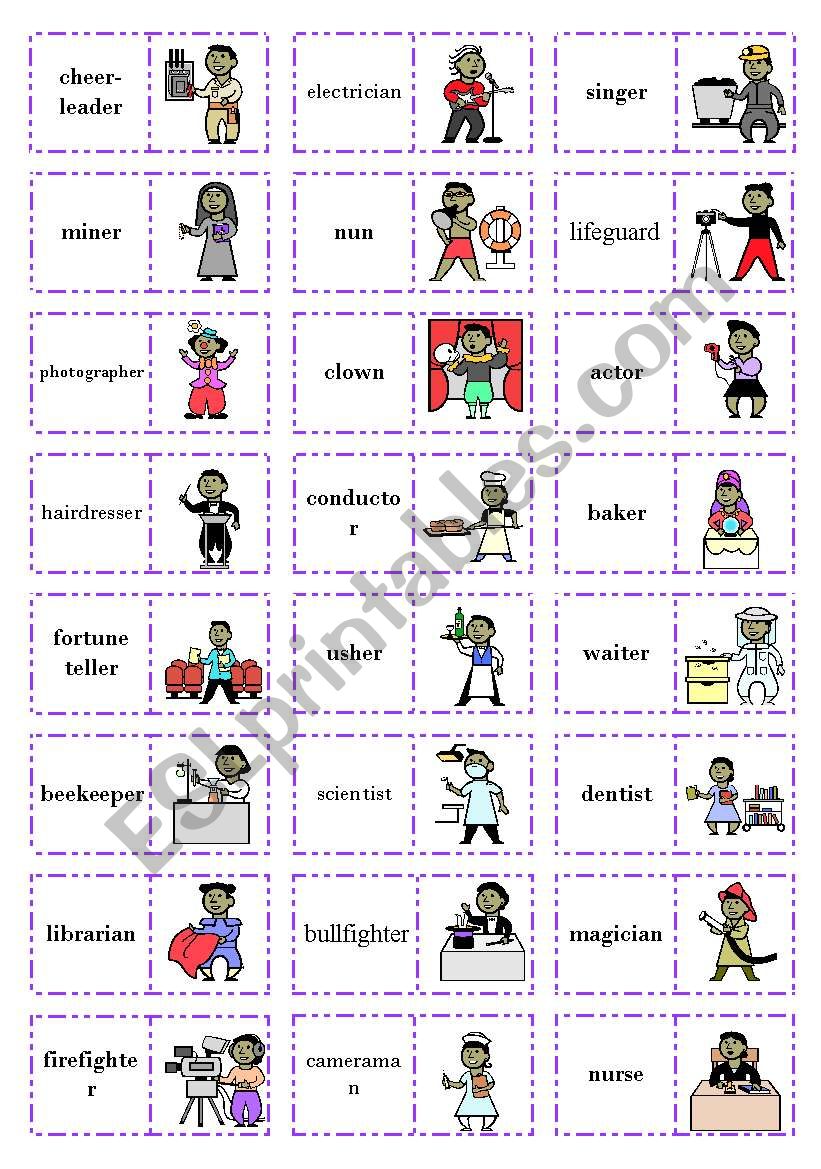 LetÂ´s play dominoes! Set 3 - Jobs (1/3)