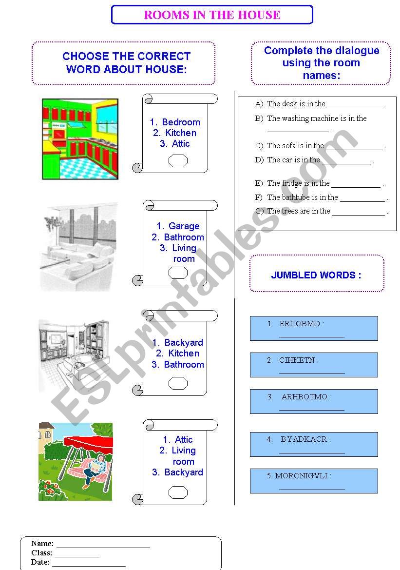 The House worksheet