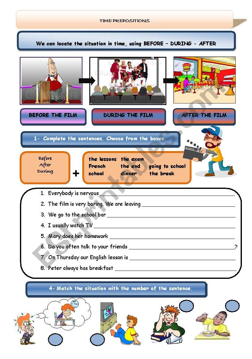 tIME PREPOSITIONS worksheet