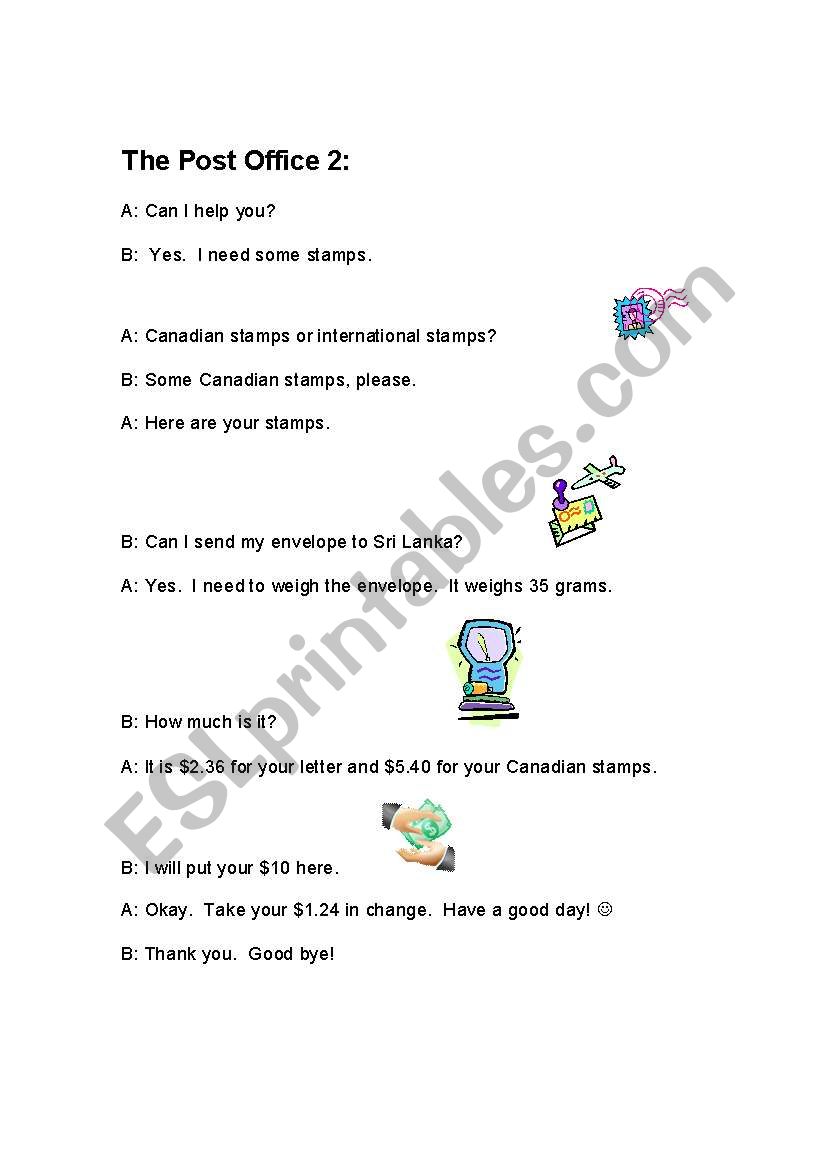 Post Office Story 2 worksheet