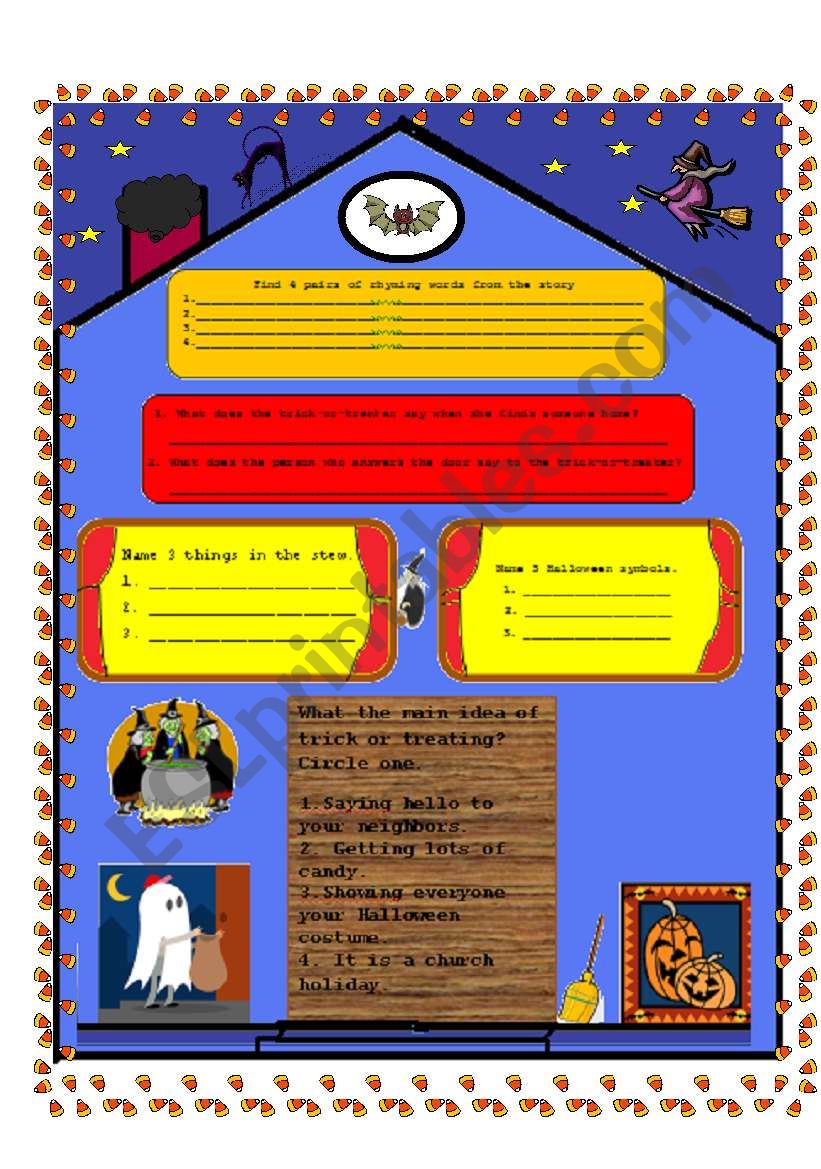 WitchesÂ´s Brew overhead projector demonstration of poem part 2--exercises