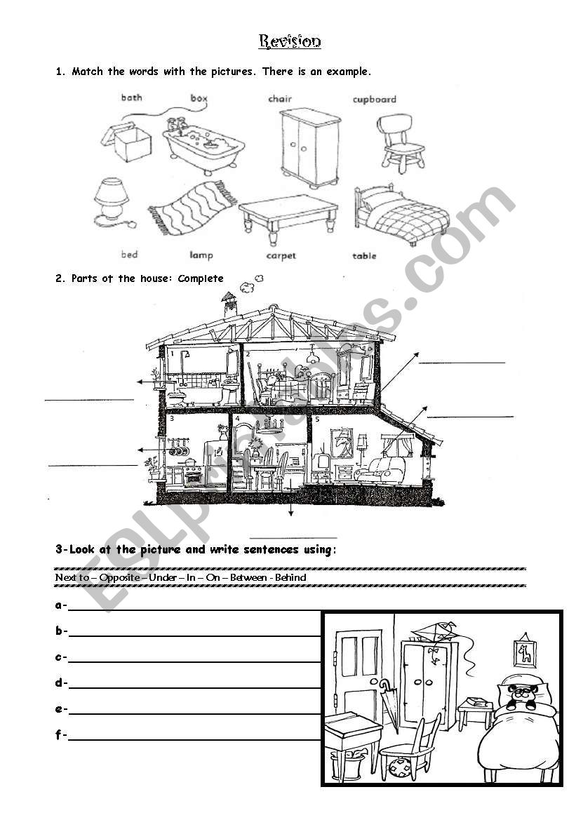 Parts of the house & Prepositios