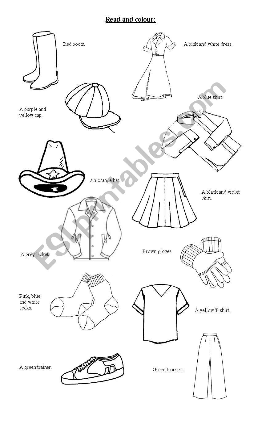 Clothes and Colours worksheet