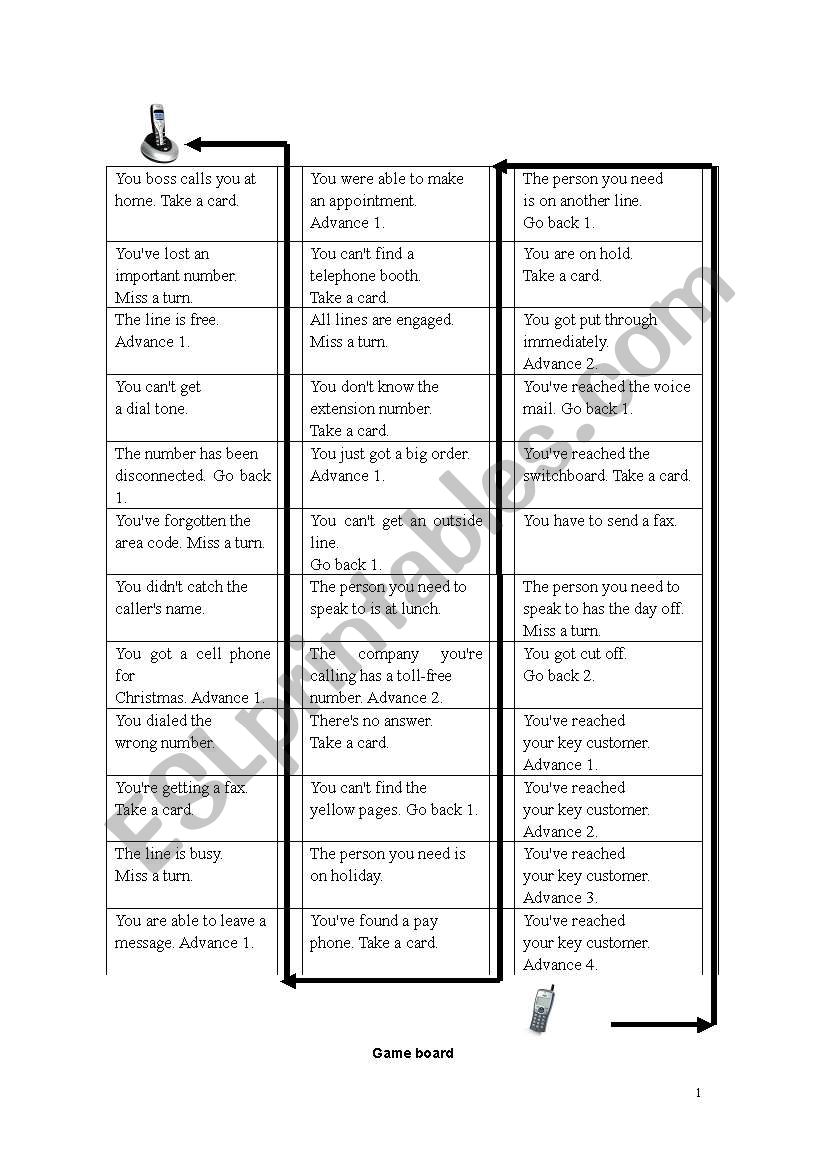 telephone game worksheet