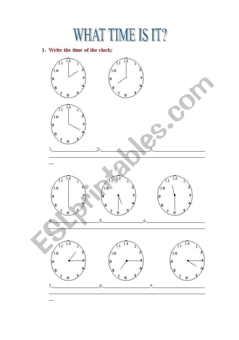 What time is it? worksheet