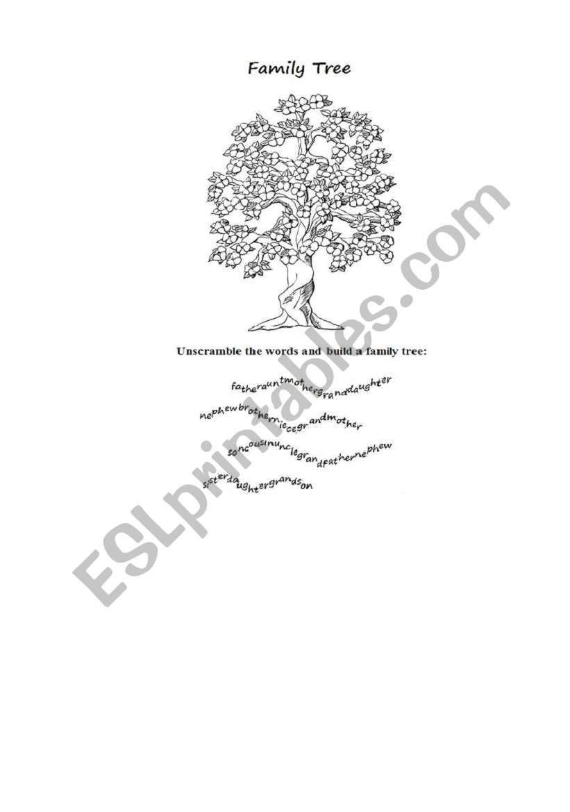 Family Tree worksheet