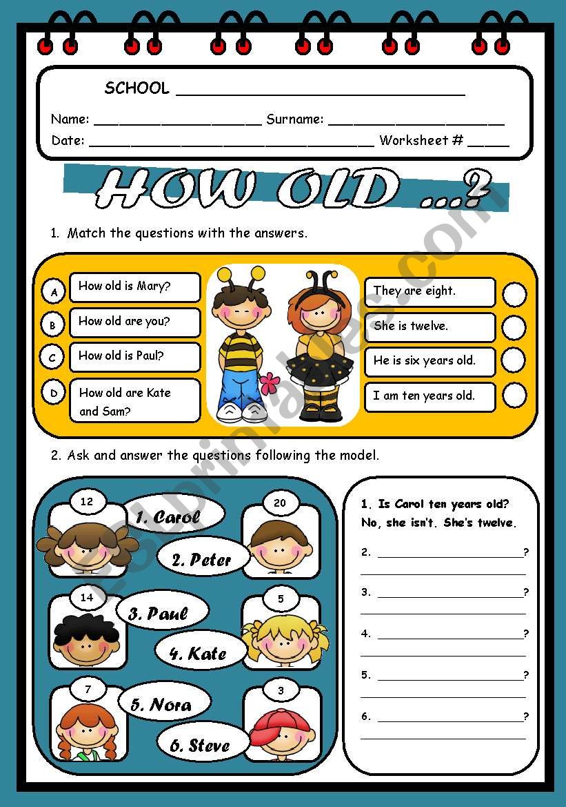 HOW OLD...?  worksheet