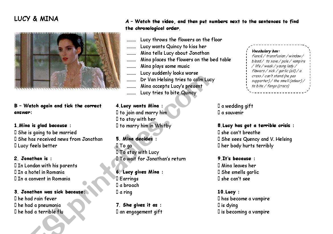 Dracula - study the video worksheet