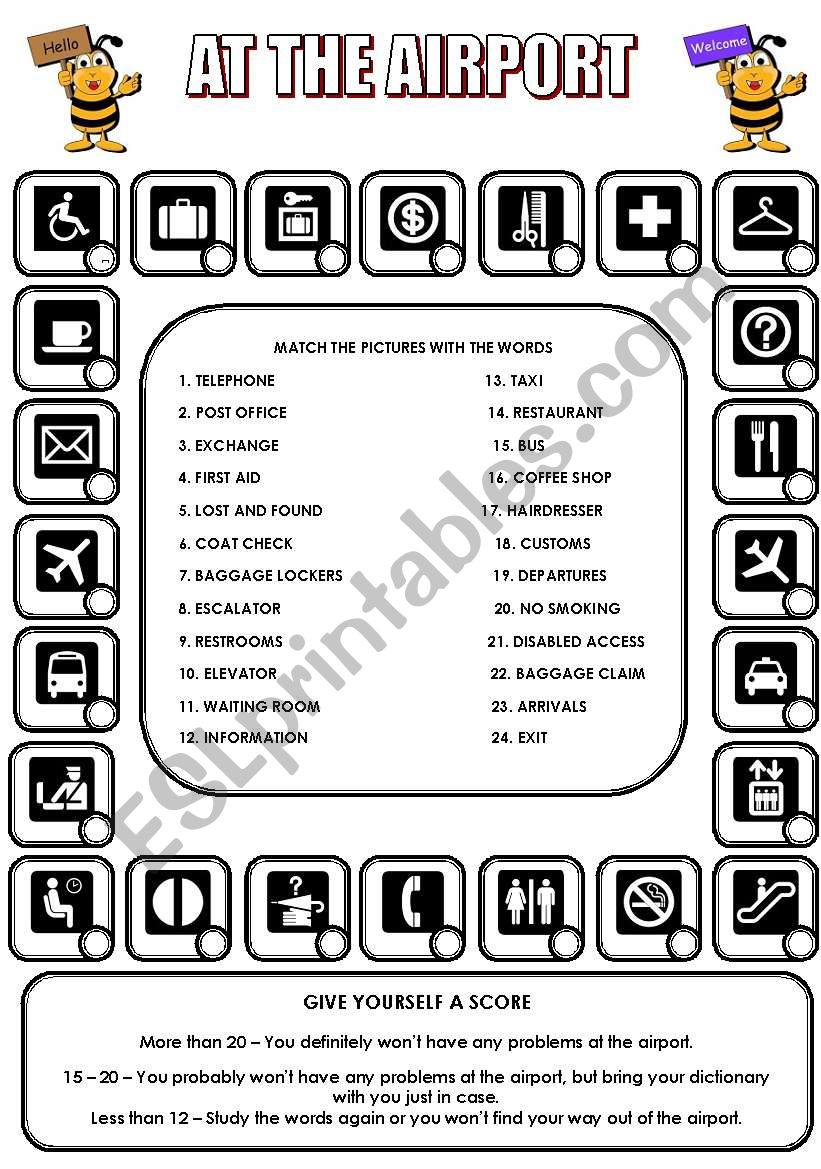 AT THE AIRPORT worksheet