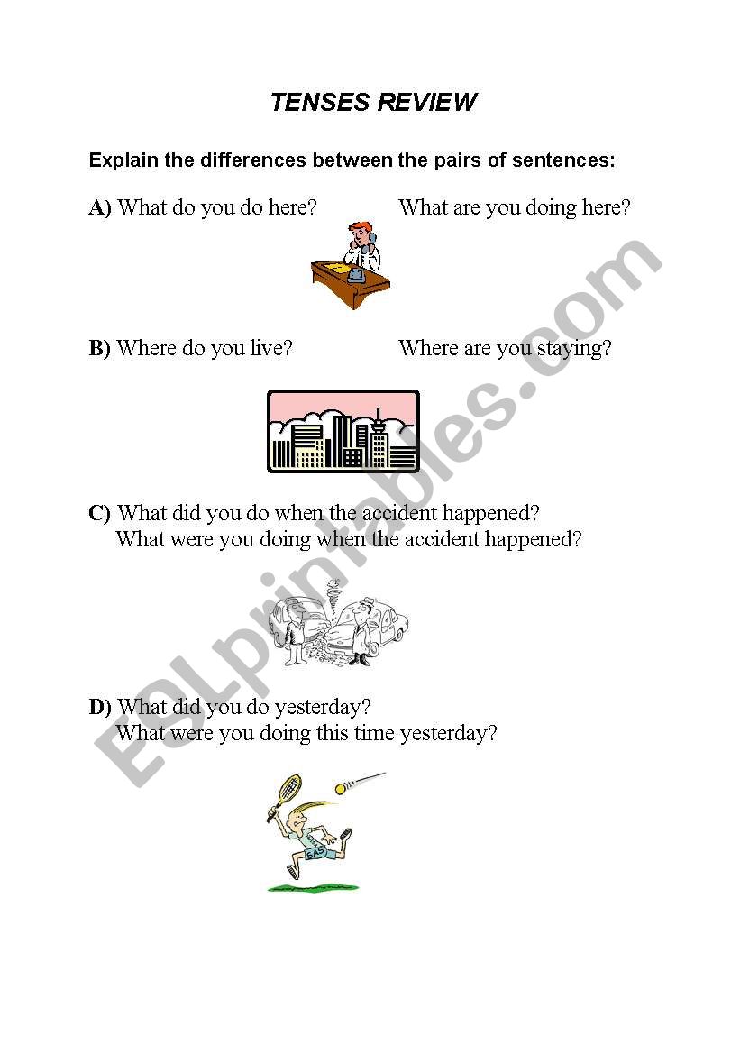 Tenses review worksheet