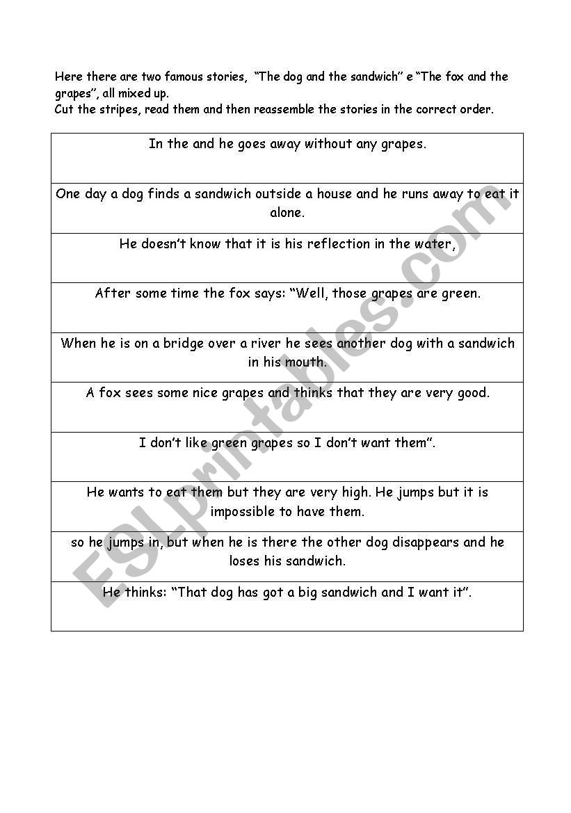 scrambled stories worksheet