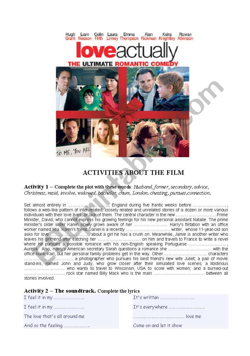 Love Actually: the movie worksheet