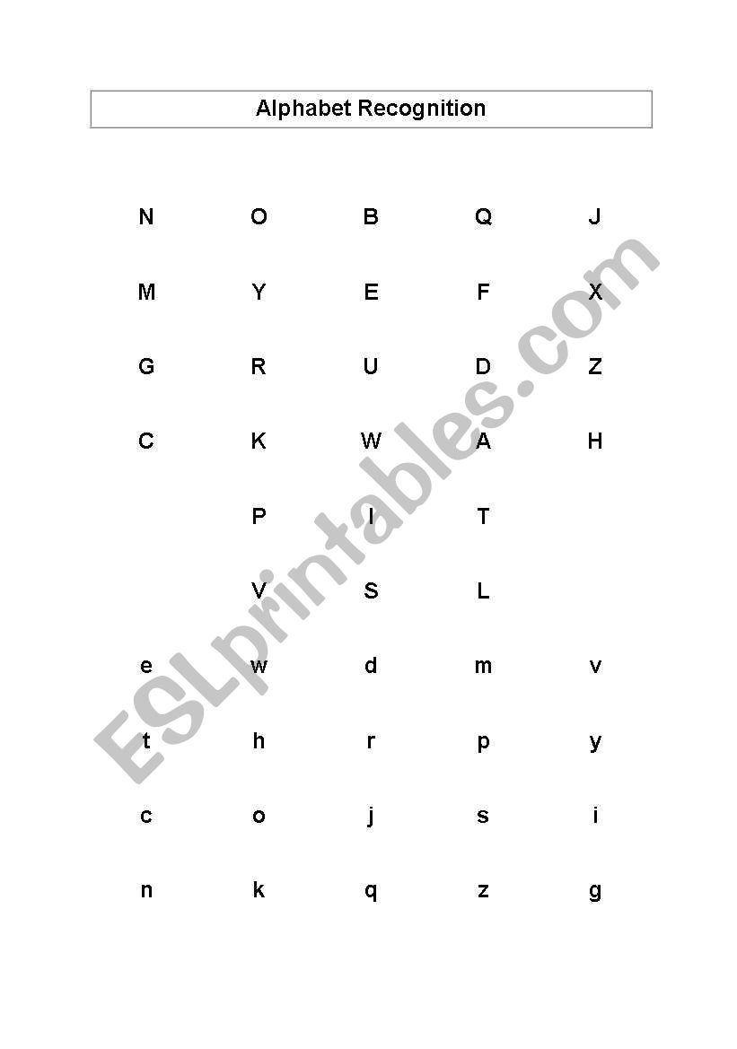 alphabet recognition worksheet