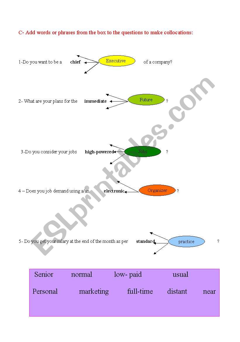 Collocations worksheet