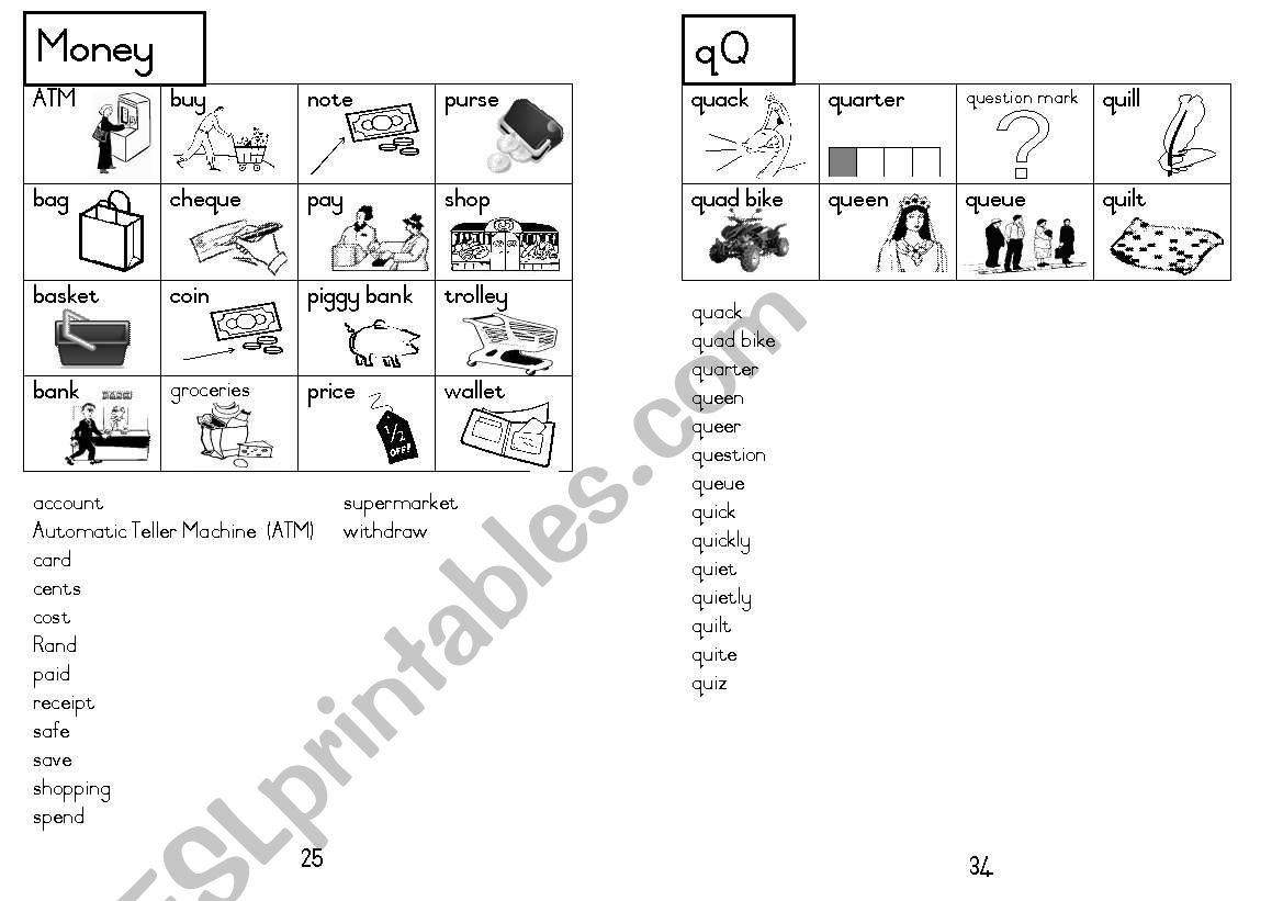 A5 Picture Dictionary 26 worksheet