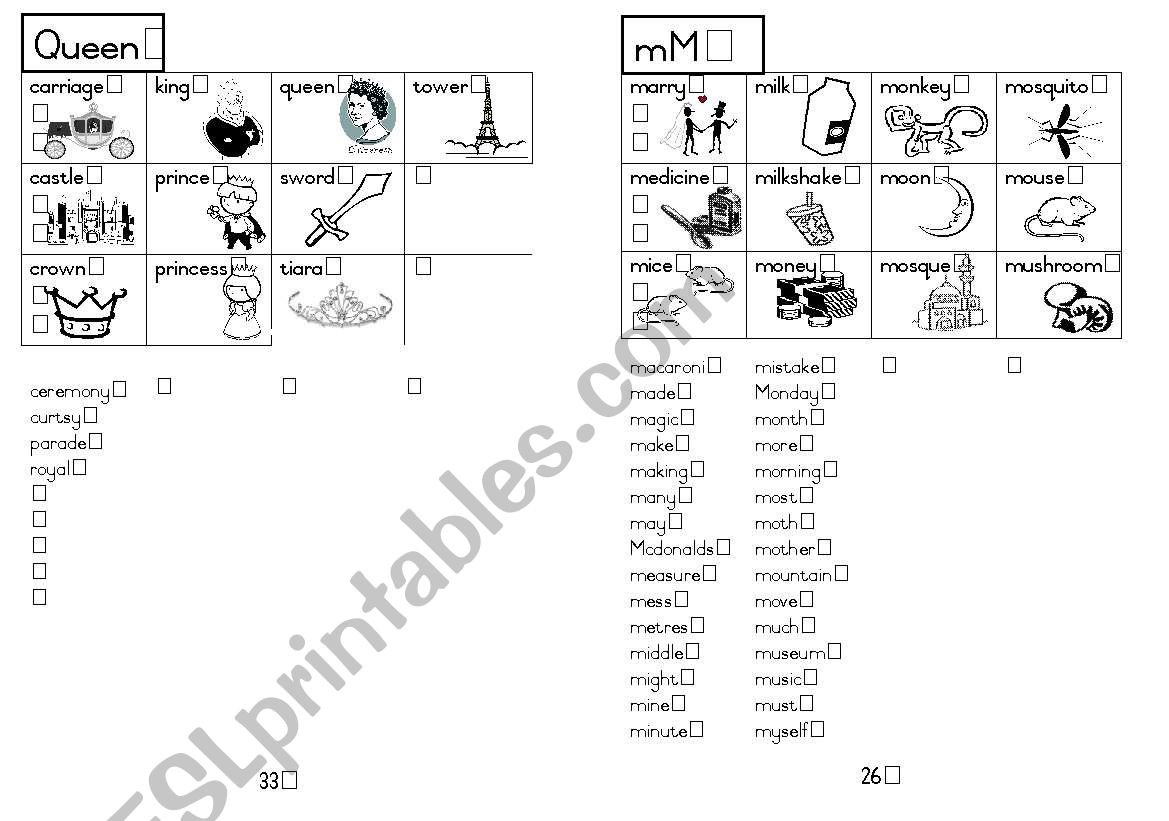 A5 Picture Dictionary 27 worksheet