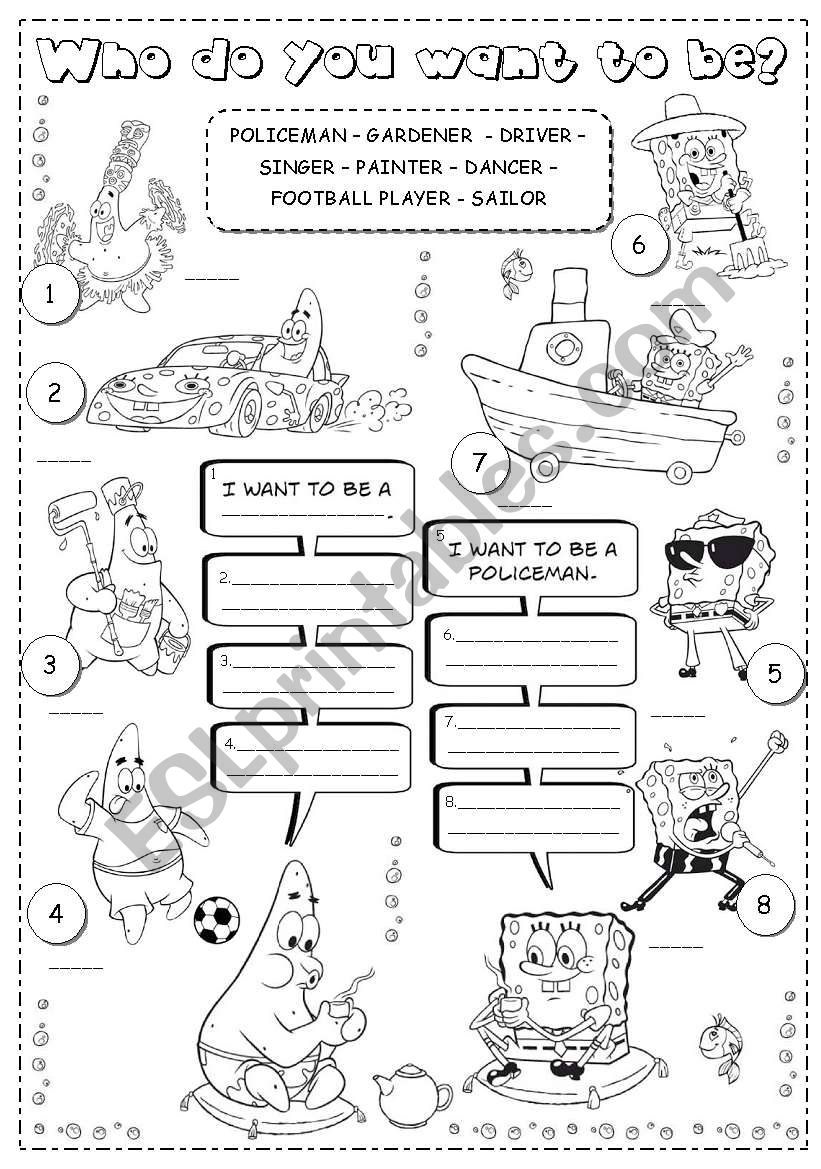 Who do you want to be ? worksheet