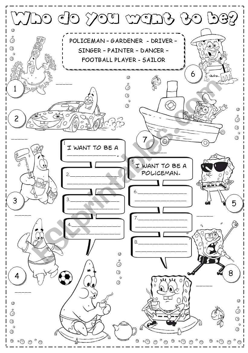 Who do you want to be ? worksheet